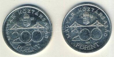 1992. 200Ft Ag "MNB" (2x) T:BU,2
