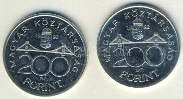 1992. 200Ft Ag "MNB" (2x) T:BU,2