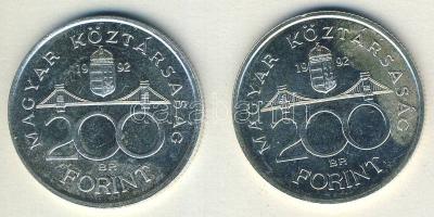 1992. 200Ft Ag "MNB" (2x) T:BU,2