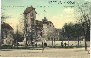 1909 Maribor, Marburg; Villa Dr. Feldbacher, Tappeinerplatz / square, villa (EK)