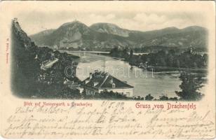 1899 Drachenfels, Blick auf Nonnenwerth u. Drachenfels (EK)
