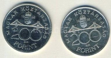 1992. 200Ft Ag "MNB" (2x) T:BU,2