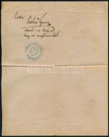 1875 Mailend Alajos gyöngyösi gépész által kiállított és aláírt bizonyítvány Bengyel Alajos gépész r...