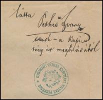 1875 Mailend Alajos gyöngyösi gépész által kiállított és aláírt bizonyítvány Bengyel Alajos gépész r...