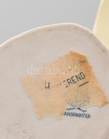 Herendi porcelán madár, kézzel festett, jelzett, apró kopásnyomokkal, m: 14 cm, h: 18 cm