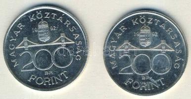 1992. 200Ft Ag "MNB" (2x) T:BU,2