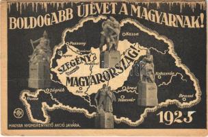 1923 Boldogabb Újévet a Magyarnak! Szegény Magyarország! Magyar Nyomorenyhítő Akció javára / HUngarian irredenta propaganda (EK)