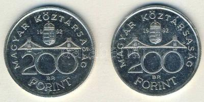 1992. 200Ft Ag "MNB" (2x) T:BU,2