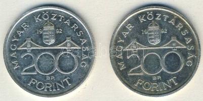 1992. 200Ft Ag "MNB" (2x) T:BU,2