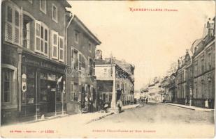1914 Rambervillers, Avenue Félix-Faure et Rue Carnot / street view, shops, bakery (EK)