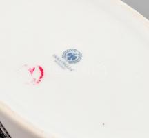 Antik görög mintás Hollóházi porcelán bonbonniere. Matricás, jelzett, hibátlan.14x8,5 cm