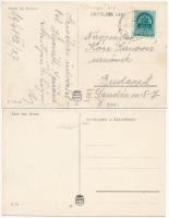 Balaton, Csongor gőzös, viharban és vihar után - 2 db régi képeslap / 2 pre-1945 postcards