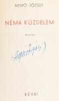 Nyírő József: Néma küzdelem. A szerző által dedikált. Bp., 1944, Révai. 576 p. Kiadói félvászon-köté...