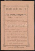 1887 Az esztergomi Frey Ferenc Bank és Váltóház kihajtható sorsolási értesítője az 1887-es évre, szép állapotban