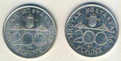1992-93. 200Ft Ag "MNB" (2x) T:BU,2