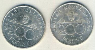1993. 200Ft Ag "MNB" (2x) T:BU,2