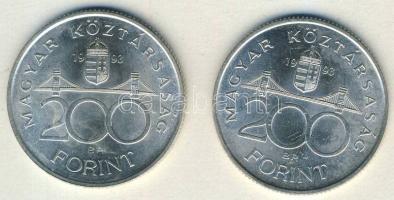 1993. 200Ft Ag "MNB" (2x) T:BU,2