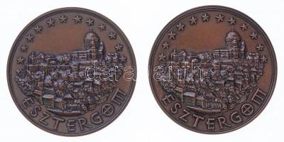 1998. "Esztergom" 2xklf kétoldalas Br emlékérem műanyag tokban (42,5mm) T:1