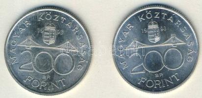 1993. 200Ft Ag "MNB" (2x) T:BU,2