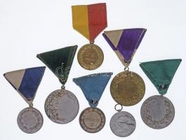 7db-os lövészeti sportérem tétel, többnyire mellszalagon T:2-3