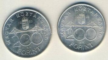 1993. 200Ft Ag "MNB" (2x) T:BU,2