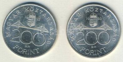 1993. 200Ft Ag "MNB" (2x) T:BU,2