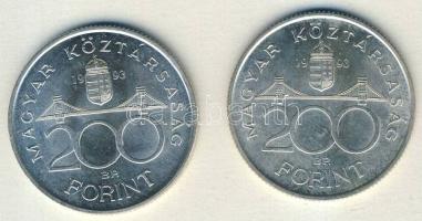 1993. 200Ft Ag "MNB" (2x) T:BU,2