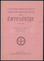 1931 A Ciszterci Rend budapesti Szent Imre Gimnáziumának értesítő füzete, szép állapotban, 61p