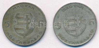 1947. 5Ft Ag "Kossuth" (2x) T:3 patina Adamo F8.1