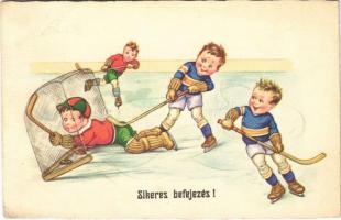 Sikeres befejezés / Ice hockey, winter sport. Amag 0448. (Rb)