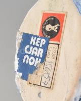 Iparművész váza. Mázatlan kerámia, kézzel festett, jelzett, zsűrizett. m: 10 cm