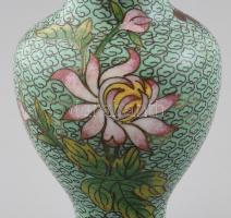 Réz zománc festett keleti vázák 19 cm, 9 cm