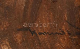 Kasznár Ring Jenő (1875-1945): Cigarettázó portréja. Olaj, karton, jelzett, foltos. Kissé sérült fa ...