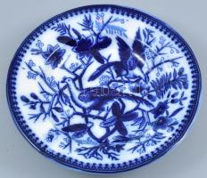 Aug Novotny Alt-Rohlau porcelán mély tányér. Máz alatti kék festéssel, jelzett, hibátlan d:23,5 cm