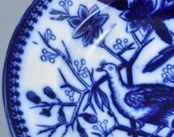 Aug Novotny Alt-Rohlau porcelán mély tányér. Máz alatti kék festéssel, jelzett, hibátlan d:23,5 cm