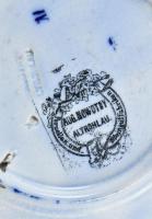 Aug Novotny Alt-Rohlau porcelán mély tányér. Máz alatti kék festéssel, jelzett, hibátlan d:23,5 cm