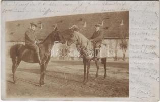 1907 Tata, Tata-Tóváros; lovas férfiak. photo (fl)