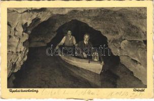 1941 Tapolca, Tapolcai tavasbarlang, tó részlet, csónak (EK)