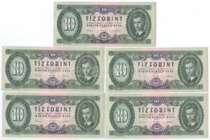 1962. 10Ft (9x sorszámkövető: A085 264661 - A085 264669) T:I-
Adamo F6