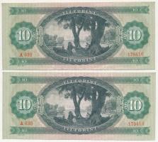 1969. 10Ft (2x egyugrásos sorszámkövető: A030 179416, A030 179418) T:III szép papír
Adamo F7