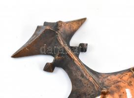 Muharos Lajos: Iparművész réz fali dísz. Jelzés nélkül. Zsűrizett. 26x22 cm