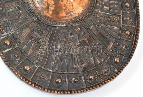 Muharos Lajos: Iparművész réz fali dísz. Jelzés nélkül. Zsűrizett. 26x22 cm