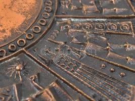 Muharos Lajos: Iparművész réz fali dísz. Jelzés nélkül. Zsűrizett. 26x22 cm