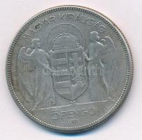 1930. 5P Ag "Horthy jobbra" T:3 patina
 Adamo P8