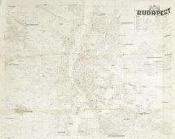 cca 1930-1945 Budapest térképe, 1 : 25 000, M. Kir. Térképészeti Intézet Bp., kis szakadásokkal, egyik sarkán kis hiánnyal, 91x75 cm