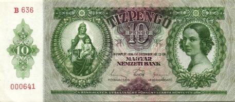 1936. 10P (4x) egymásutáni sorszámokkal T:I