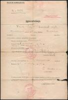 cca 1918-54 össz. 4 db haditengerészettel kapcsolatos irat, okmány ugyanazon zsidó származású személ...