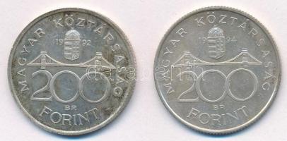 1992. 200Ft Ag "MNB" + 1994. 200Ft Ag "Deák" T:1-,2 patina
Adamo F13, F13.1