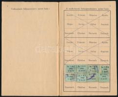 1950 Szegedi Temetkezési Egyesület tagsági könyve, bélyegekkel