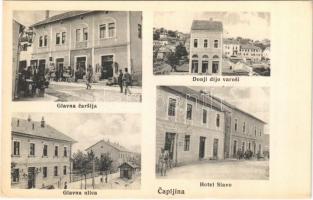 Capljina, Glavna carsija, ulica, Hotel Slavo, Donji dijo varosi / main square and street, hotel